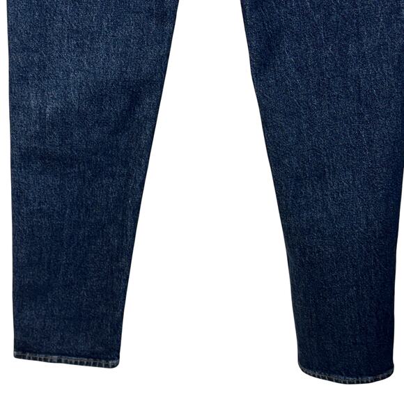 Madewell SZ 27 Stovepipe Full-Length Jeans Hi-Rise Zip-Fly Pocket Whiskered Blue - Picture 6 of 11